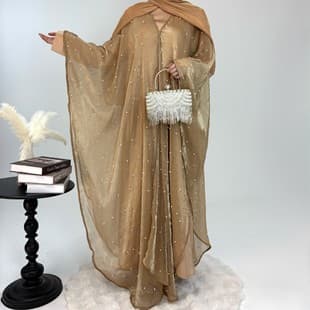 Cross-border Pearl Starry Sky Dress Two-Piece Set, Loose Long Women's Dress, Turkish Style