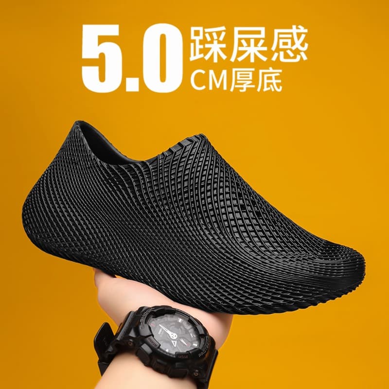 Men's Crocs Summer Non-Slip Outdoor Fashion Slip-On Breathable Sandals Soft Sole Beach Water Shoes Closed Toe Cross-Border