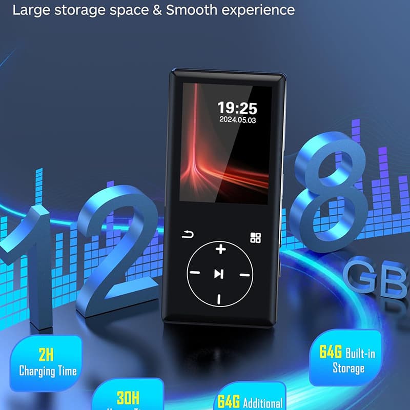 2026 Small Touch Screen MP3 Portable MP4 Player for Music Listening, Bluetooth, Hot-Selling Cross-Border Model