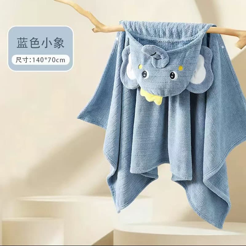 Baby Bath Towel Children's Hooded Towel Robe Wearable Bathrobe for Newborn Boys Girls Absorbent Water Bathing Cape