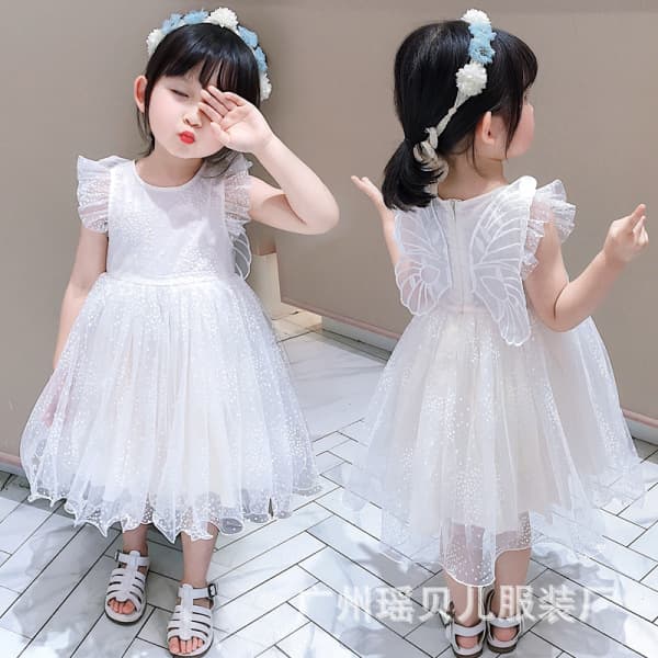 2023 summer new style girls birthday vest skirt Korean version baby fluffy princess mesh skirt little girl super fairy