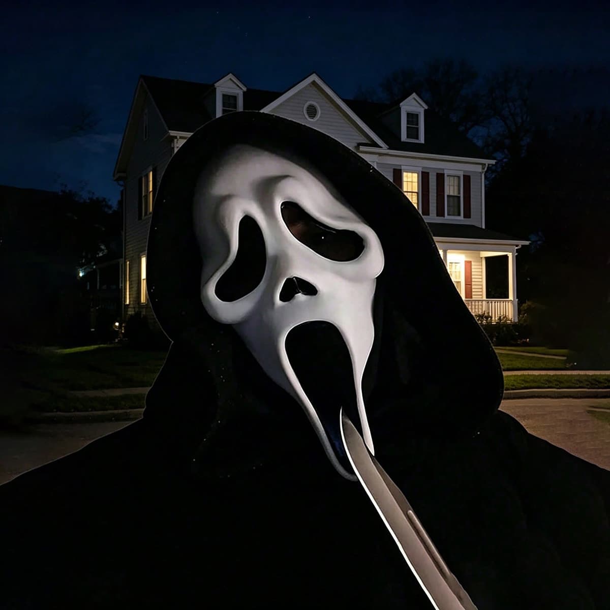 Halloween Cosplay Horror Funny Screaming Ghost Face Mask Scary Headgear Adult Party Props Latex Npc Costume