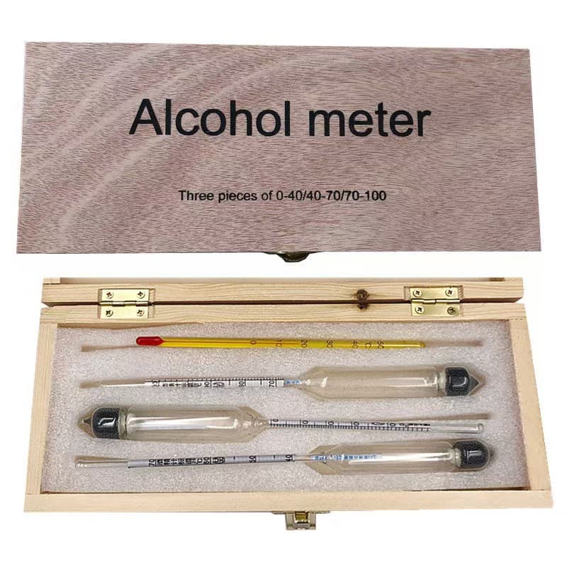 Export Cross-border Alcoholmeter Set of Three with English and Russian Packaging, Including Test Tubes for Baijiu and Homemade Brew Alcohol Degree and Concentration Measurement