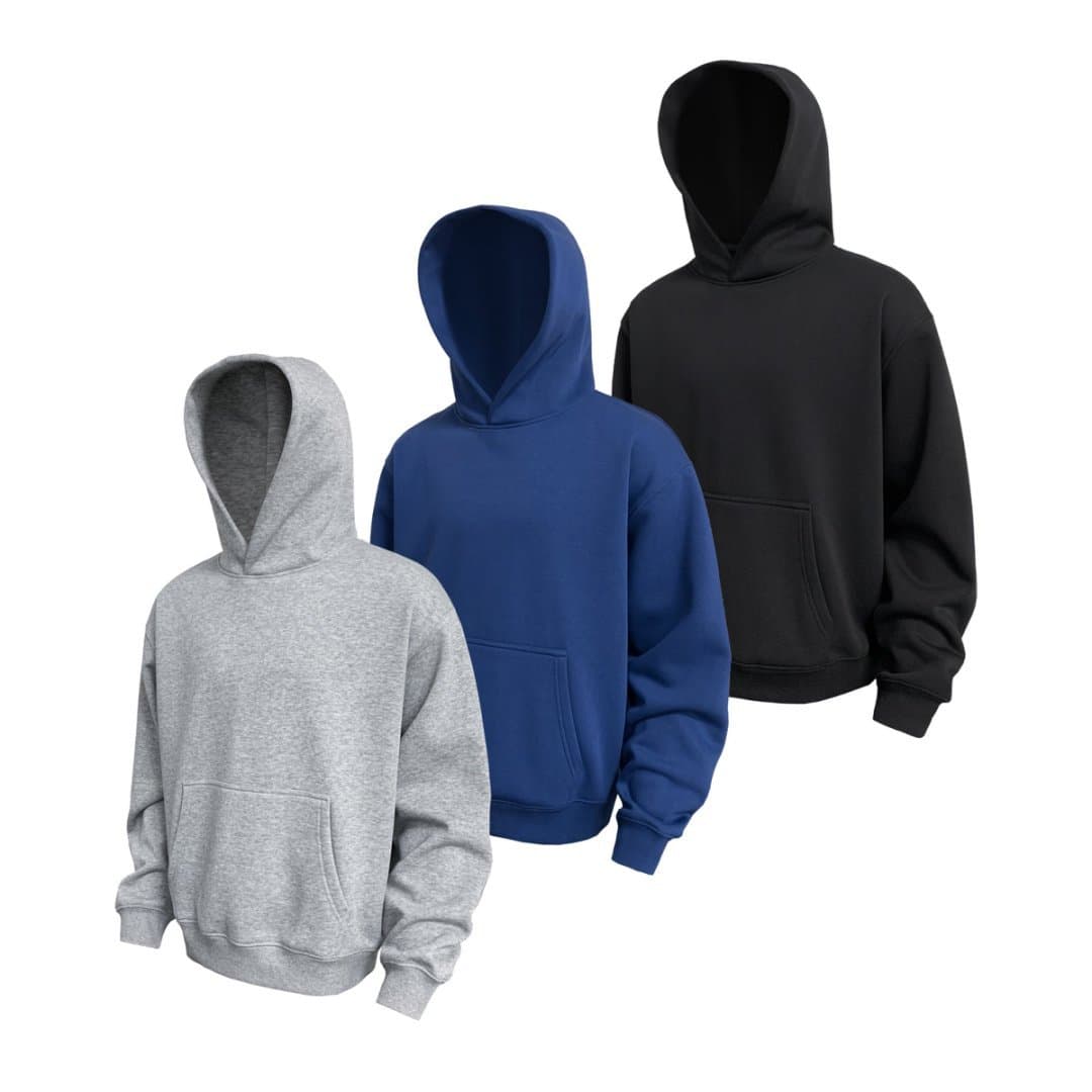 American Heavyweight Set Fleece-Lined 500G Warm Pullover Solid Color Hoodie Straight Loose Curved Blade Casual Pants Short Wide Men