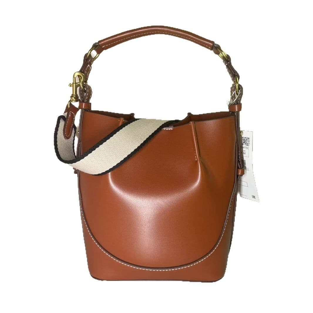 Z New Large Capacity Wide Shoulder Strap Single Shoulder Handbag Canvas Crossbody Handbag Bucket Bag Women's Bag