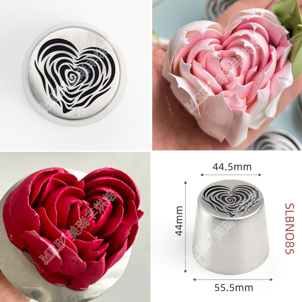 SL85 Heart Rose Extra Large Piping Nozzle, Russian Piping Nozzle, Rose Cream Icing Tip, Baking Decorating Nozzle