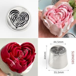 SL85 Heart Rose Extra Large Piping Nozzle, Russian Piping Nozzle, Rose Cream Icing Tip, Baking Decorating Nozzle