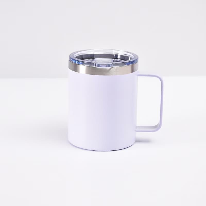 Cross-border Direct Supply 12oz Car Portable Handle Cup Vacuum 304 Stainless Steel Insulated Cup Spray Coated Mug Wholesale