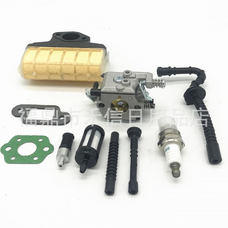 MS250 MS230 MS210 Carburetor Kit WT-286 Chainsaw + Fuel Line, Oil Filter, Rubber Air Filter