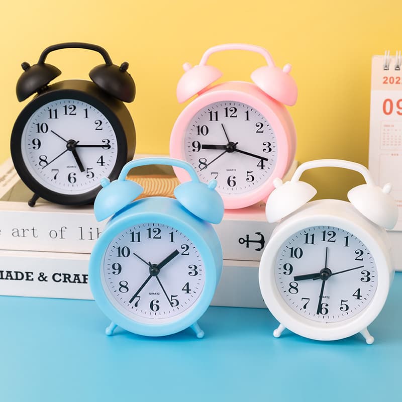 Cartoon alarm clock creative bedroom bedside small alarm clock living room digital plastic clock student Shuangling decorative small table clock