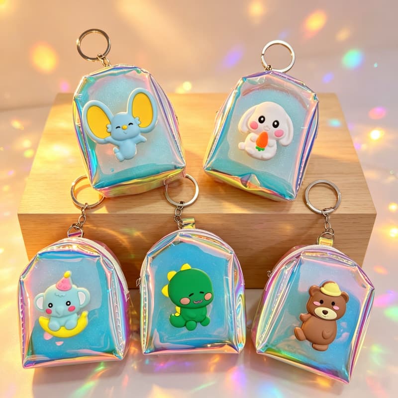 New Animal Children's Wallet Transparent Student Coin Purse Portable Mini Small School Bag Cartoon Cute Small Wallet