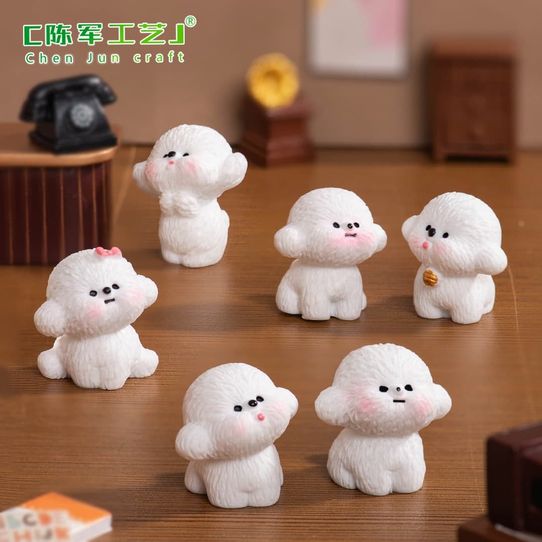Cute polar fleece puppy doll doll house diy decoration hanging accessories desktop micro landscape car small ornaments