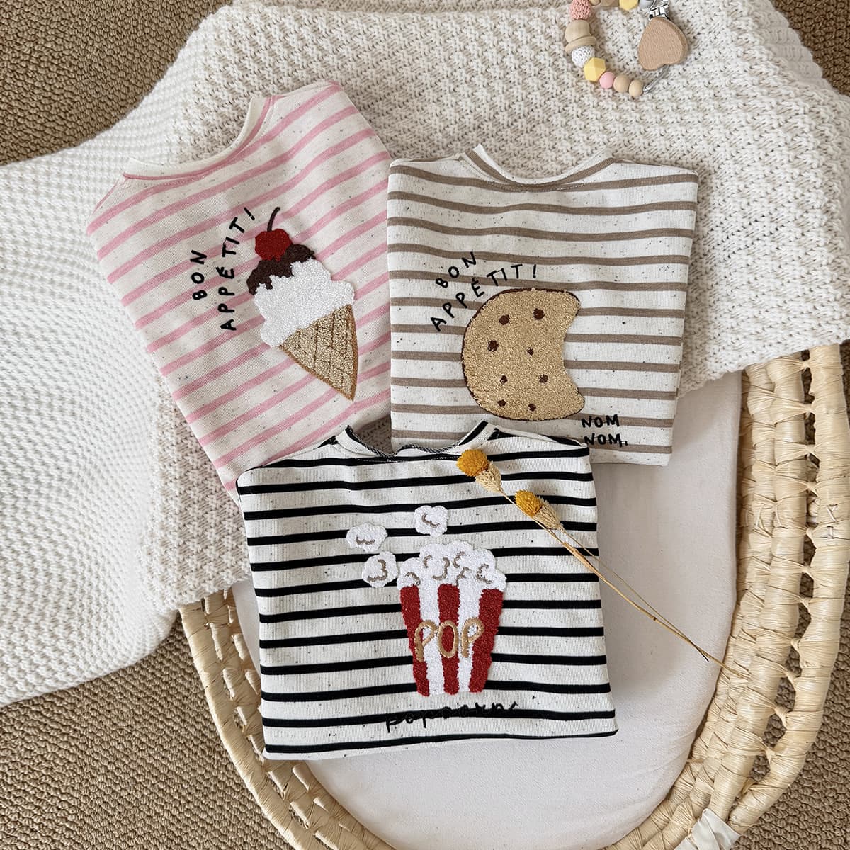 Spring and Autumn Maillard Color Printed Jumpsuit for Boys and Girls, Soft and Comfortable Knitted Romper for Infants and Toddlers