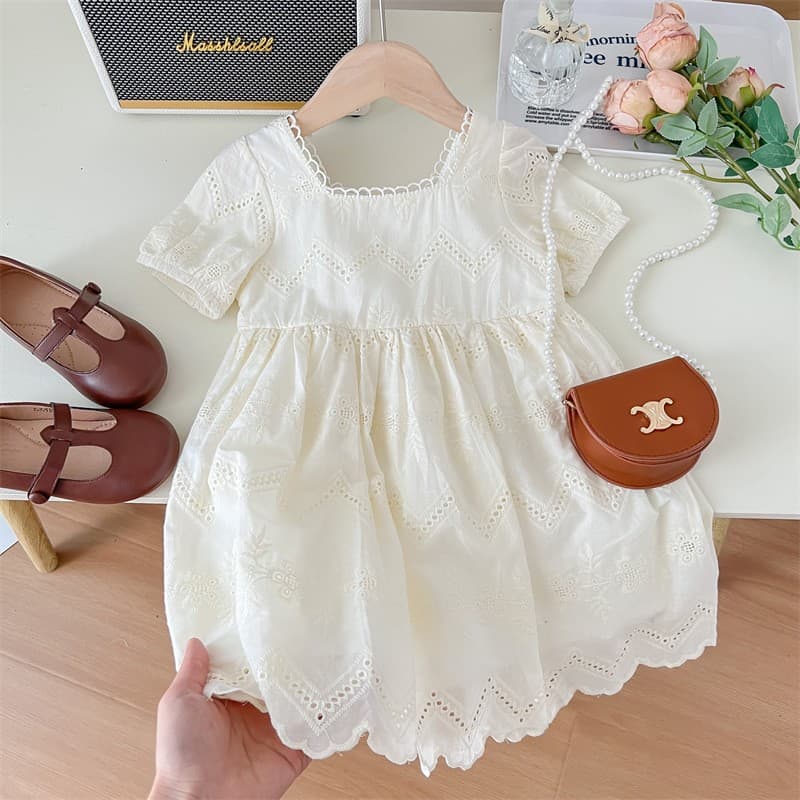 Tongxingyuan Kids Fashion Princess Dress Short Sleeve Korean Style Beach Dress Little Girl Summer New Arrival