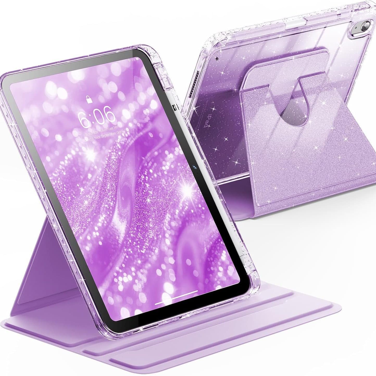 2026 New iPad Tablet Protective Case, iPad 10th Gen Glitter Case, iPad A16 Rotating Tablet Case