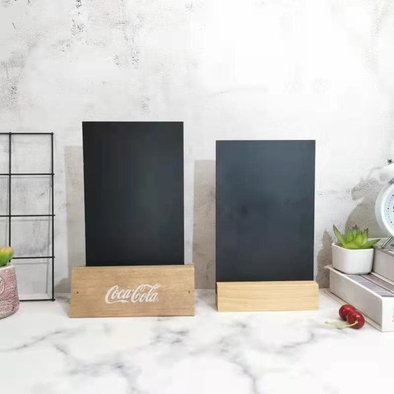 Wooden base desk calendar stand display card solid wood base desktop small blackboard display stand beech wood bracket small blackboard