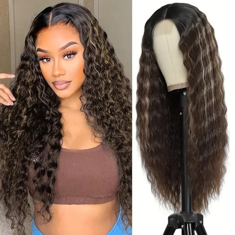 European and American Fashion New Arrival Front Lace African Hot Selling Small Curly Long Curly Hair Fluffy Natural Synthetic High Temperature Fiber Wig