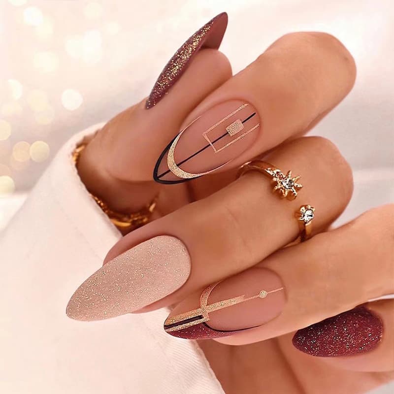 Wearable Nails Wholesale Europe US Cross-border Ins Hot-selling Teardrop-shaped Nail Stickers Manicure Finished Detachable Fake Nails