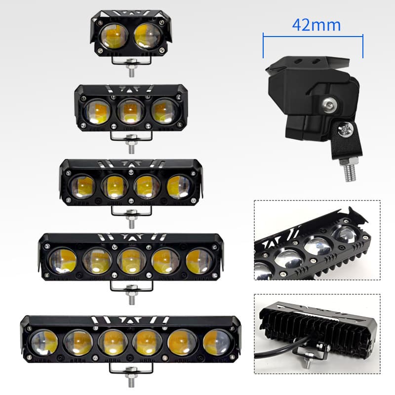 Cross-border LED motorcycle spotlight flash modified light far and near yellow and white light small steel cannon motorcycle spotlight external light