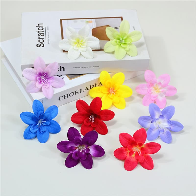 Artificial Orchid Heads for Bridal Wreaths, Corsages, Wristlets, Culinary Plating, and Cymbidium Flower String Gift Box Fillers