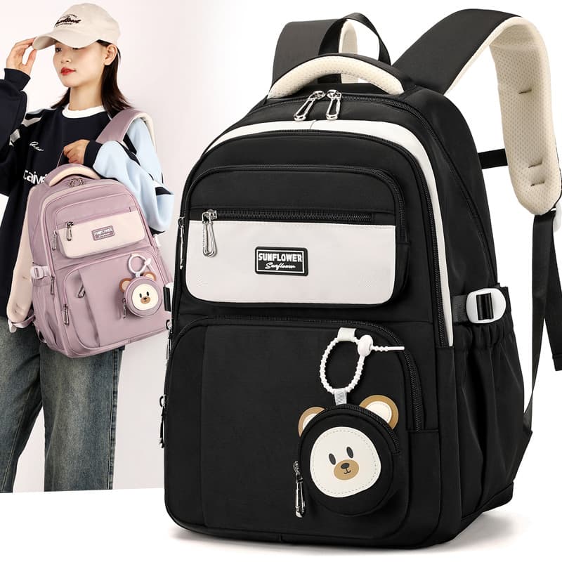 Backpack for Girls in Grades 3-6, Spine-Protecting Ergonomic Ultra-Lightweight Large Capacity Middle School Student Double Shoulder Bag, New Style