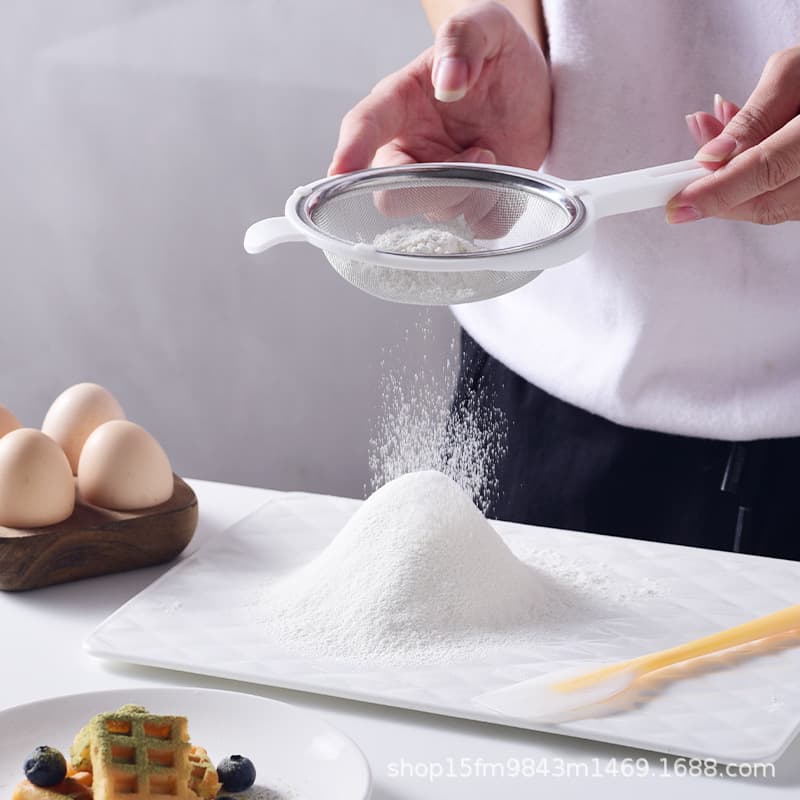 304 Stainless Steel Handheld Flour Sieve Soy Milk Powdered Sugar Egg Liquid Filter Sieve Baking Tool Ultra-Fine Household
