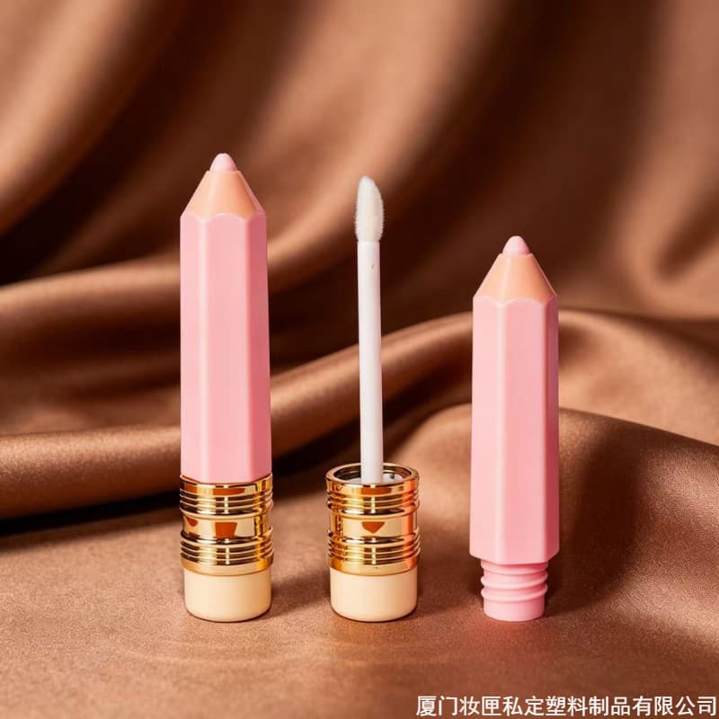 Transparent pencil lip glaze empty tube multi-color lip gloss lip gloss tube cosmetic packaging material refill bottle refill tube 4ml cross-border