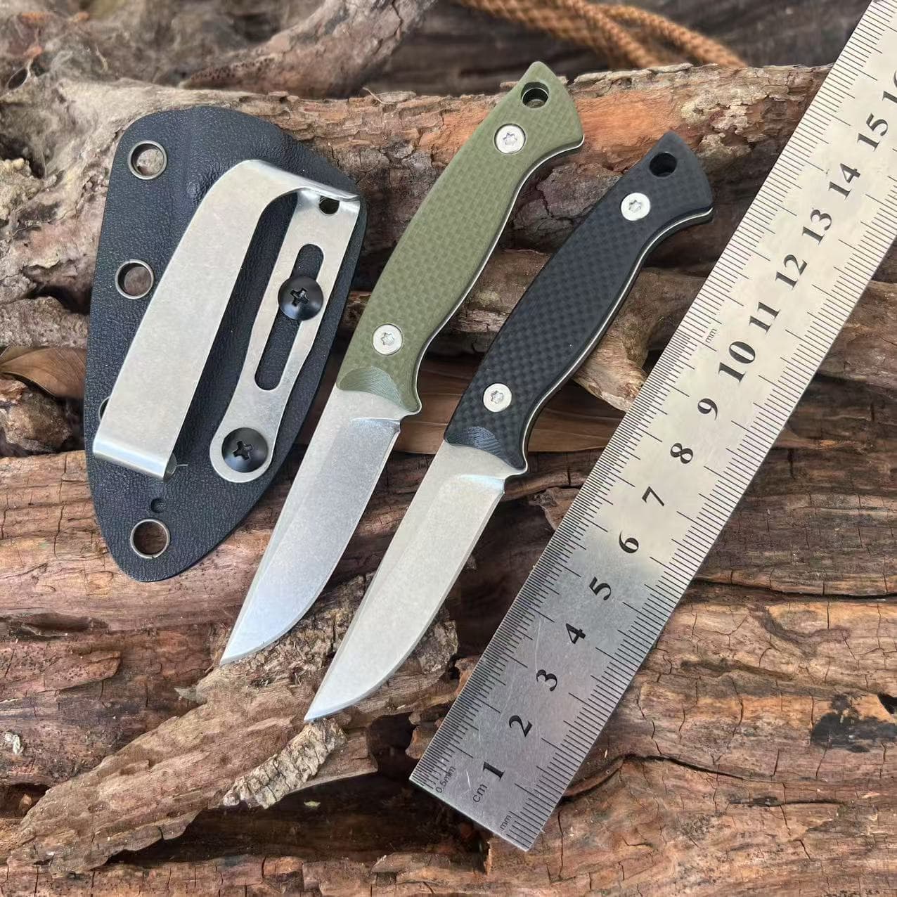 Outdoor Mini Straight Knife Utility Fruit Knife Camping Survival Knife Self-Defense Knife Mini All-Steel Knife Box Cutter Multi-Purpose