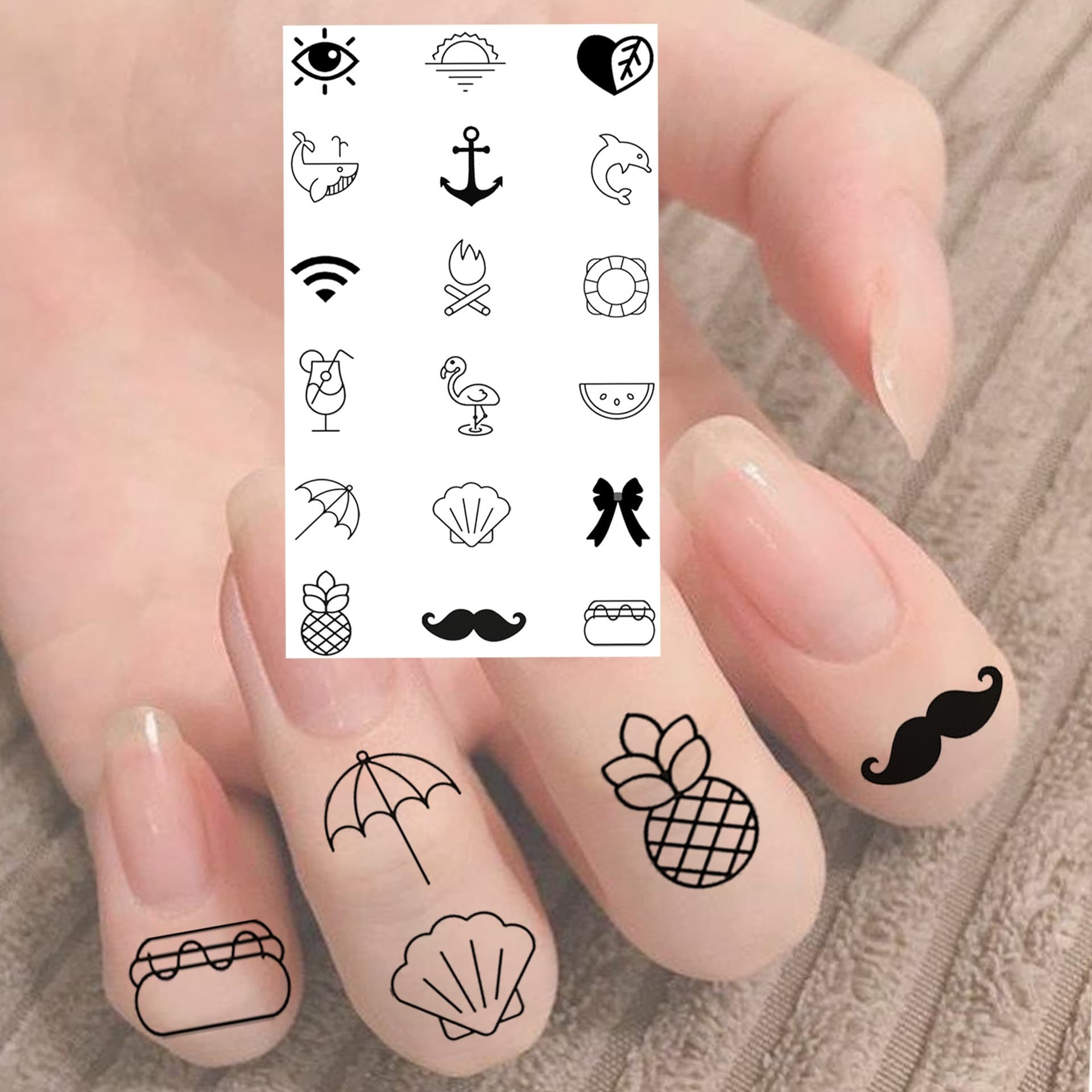 Cross-border trendy fresh style finger and hand tattoo stickers, water transfer tattoo decals, for SHEIN Europe America Amazon TK
