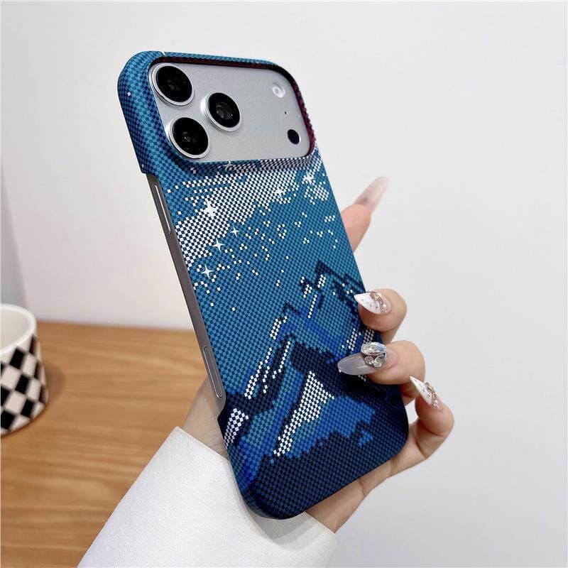 Suitable for Apple Phone Case 17 Pro Max Carbon Fiber Pattern 16 Pro Magnetic iPhone 18 Business 14/13 Half Pack