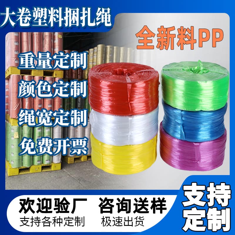 OEM Custom/ODM New Material PP Packing Rope Plastic Large Roll Color Specifications Customizable Plastic Rope Strapping Band