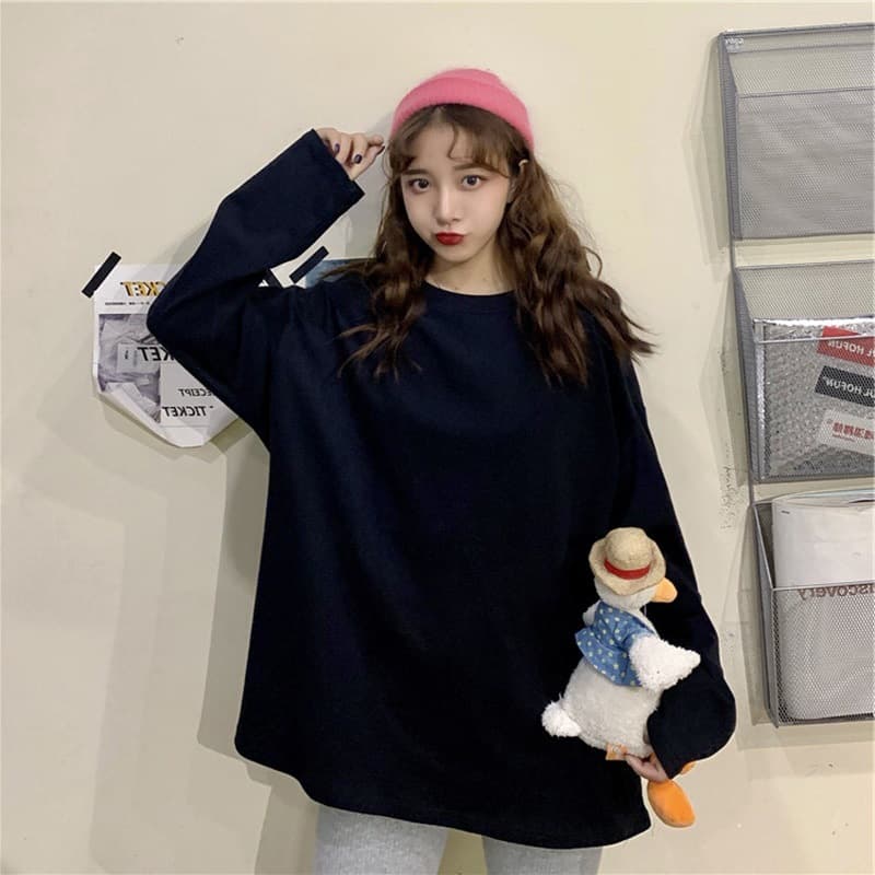 Long Sleeve T-Shirt Women Ins Trendy Inner Top 2021 Spring Autumn Versatile Solid Color Long Base Layer Shirt Women