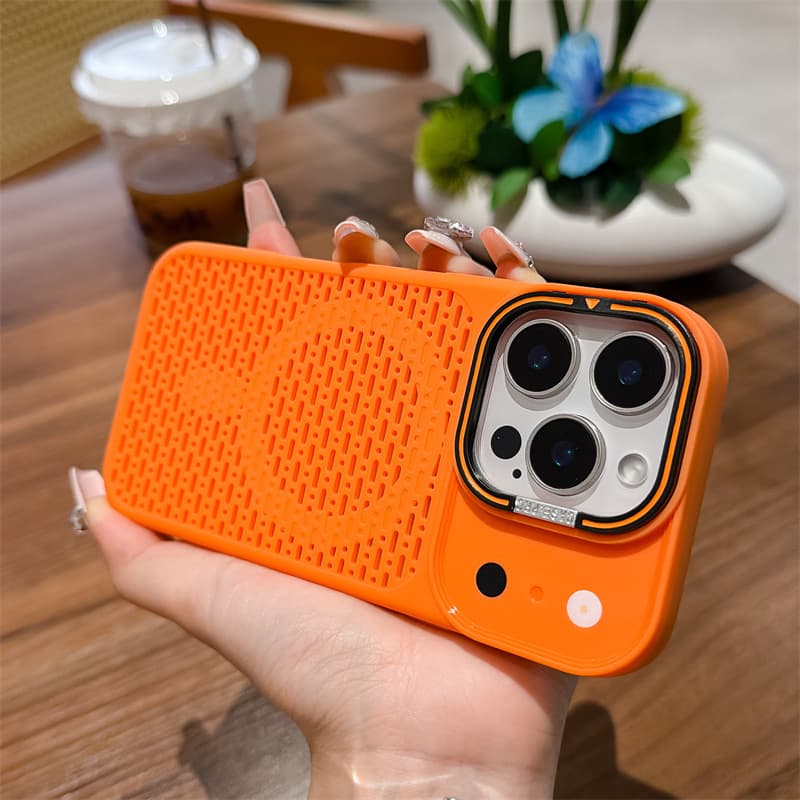 Compatible with iPhone 17 Pro Max Magnetic Phone Case Ice Armor Heat Dissipation 16PM Lens Bracket 15PM Shockproof Protective Case