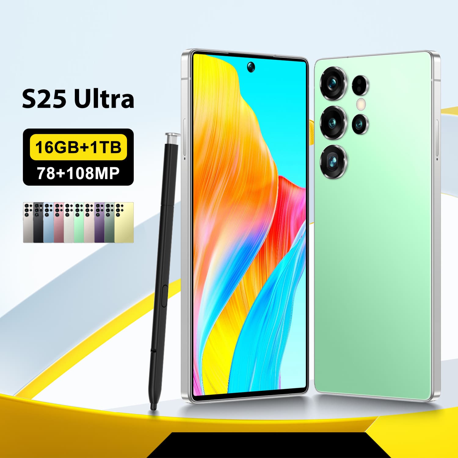 S25Ultra Built-In Pen Cross-Border Mobile Phone 7.3inch Large Screen 16+1TB Wholesale Dropshipping Full Screen Flat Screen Android 15