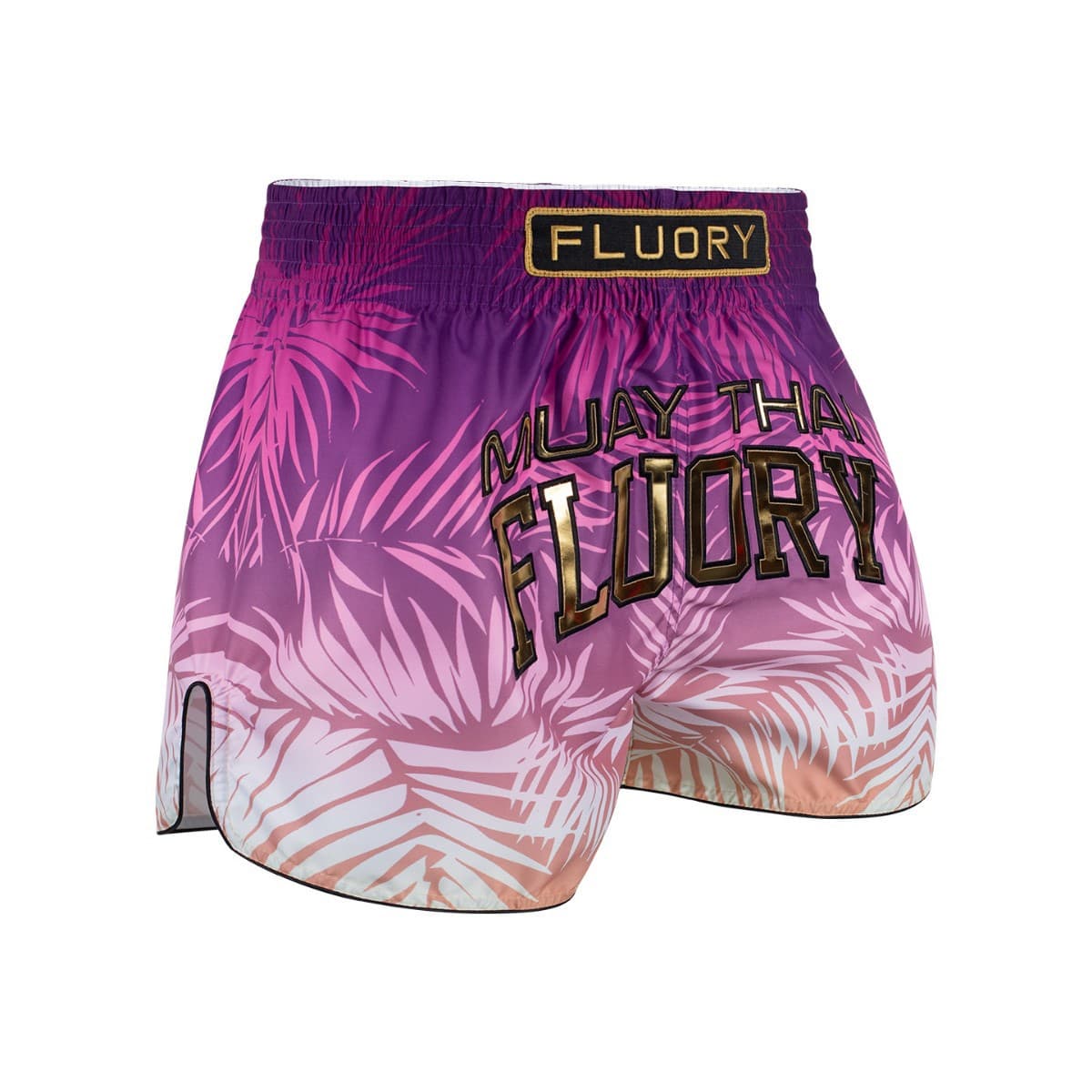 FLUORY Fire Fort Muay Thai Shorts for Kids and Adults, Bamboo Leaf Gradient Design, for Sanda, Boxing, and Combat Training