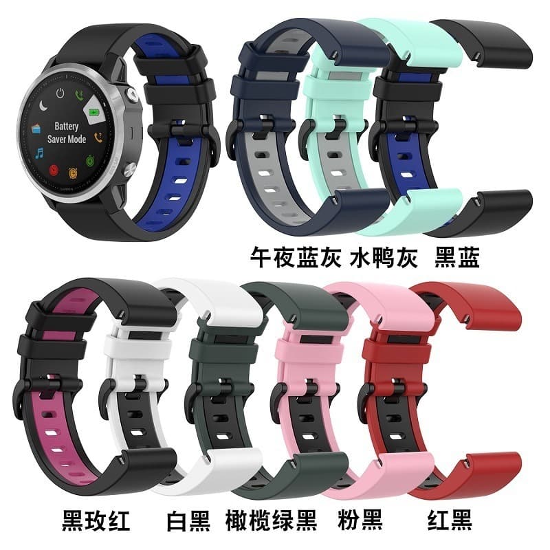 Suitable for Garmin Garmin fenix7X strap EPIX silicone strap descent MK2 3 two-color strap
