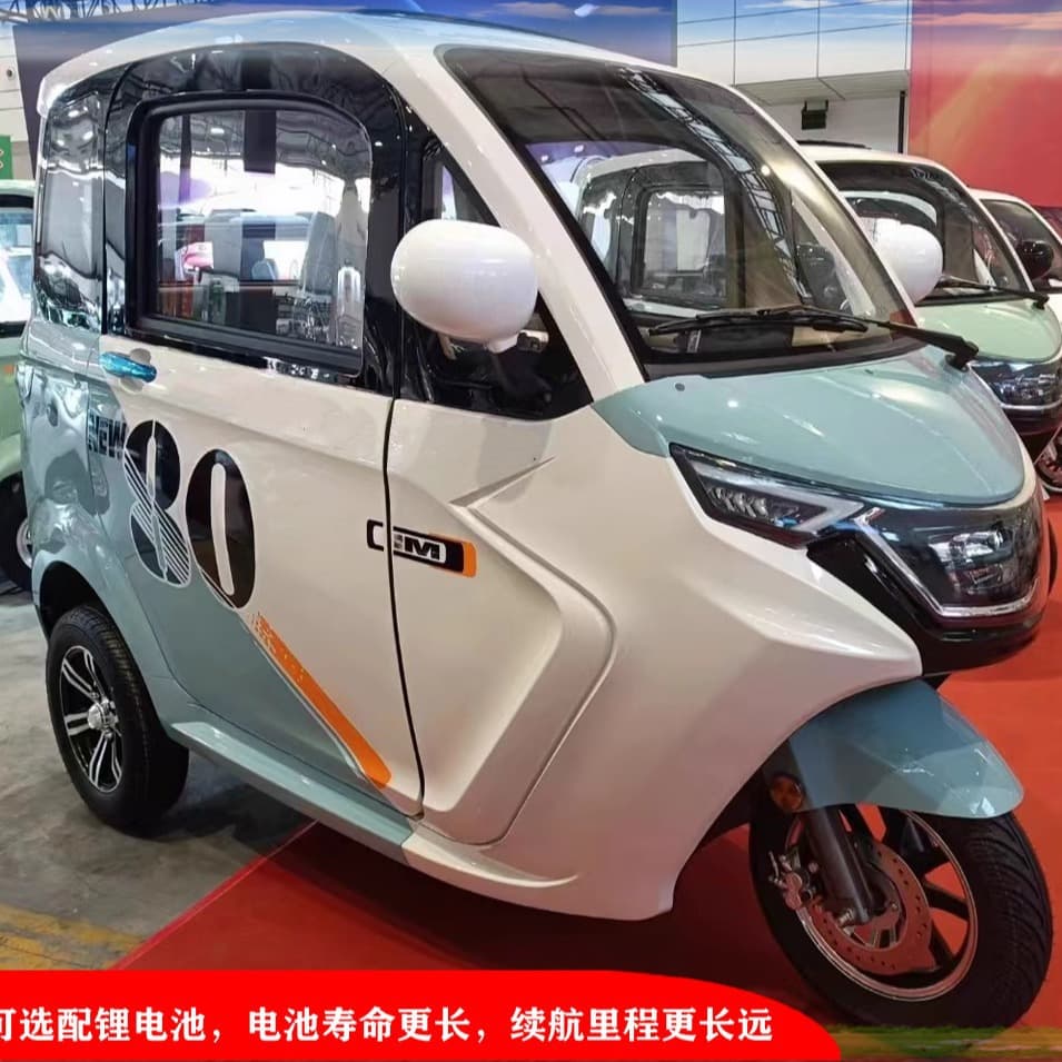 Fashionable New 2-Door 3-Seat Fully Enclosed Household Electric Tricycle for Passenger Transport and Commuting