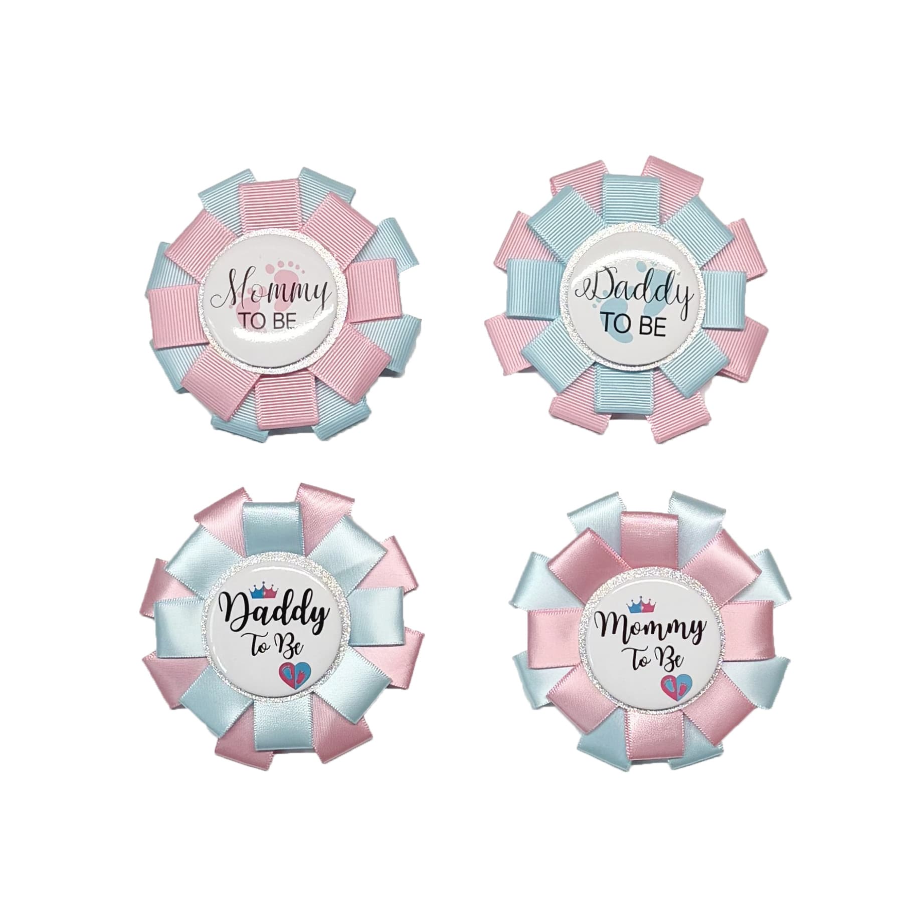 Tinplate Brooch Custom Gender Reveal Party Supplies Decoration Cross-Border Badge for Mom and Dad