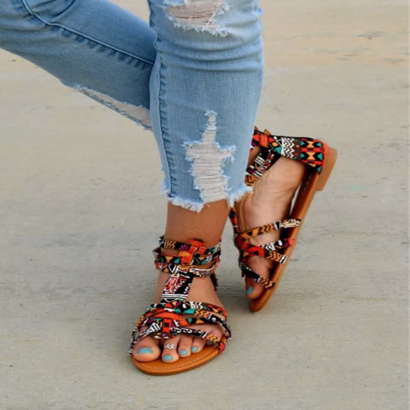 Large Size Sandals Summer Women Flat Shoes Female Sandals Big Size 43