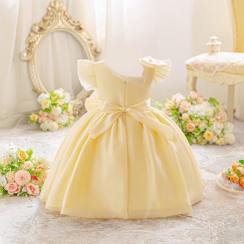 Girls Princess Dress New Bow Decorated Lantern Skirt Girls Dress Festival Party Children's Dress Skirt