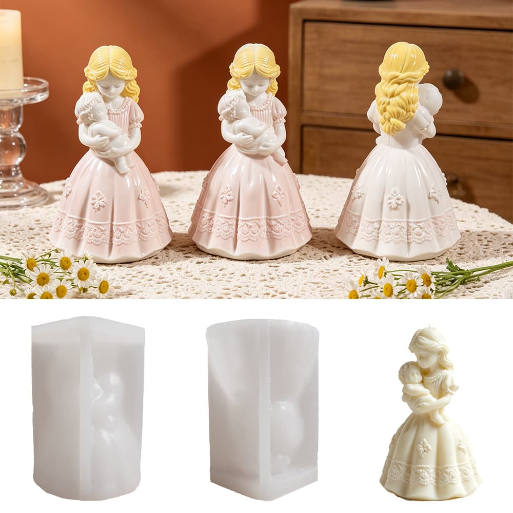 Mother's Day Theme Mother Holding Baby Candle Silicone Mold DIY Aromatherapy Plaster Human Figure Ornament Resin Mold