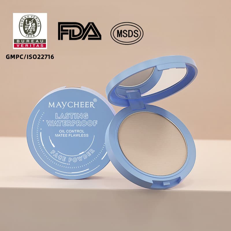 Cross-border English Version MAYCHEER Beauty Powder Compact Waterproof Contouring Natural Concealer Long-lasting Setting Oil Control Finishing Powder