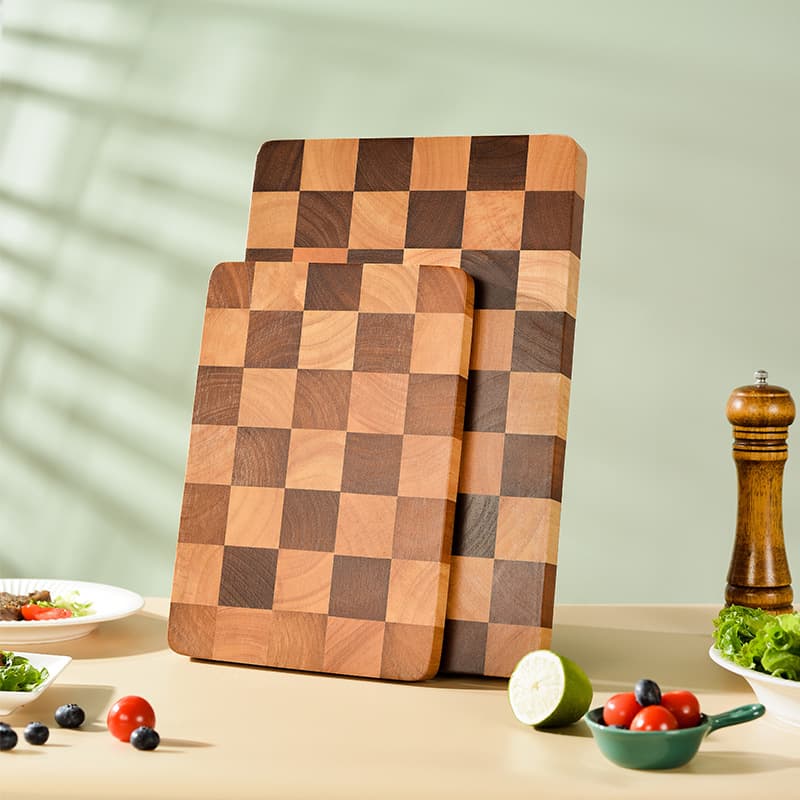 Wholesale Lychee Wood Checkerboard Cutting Board for Home Kitchen, Beech Wood Chopping Board, Round Cutting Board, Solid Wood Chopping Board
