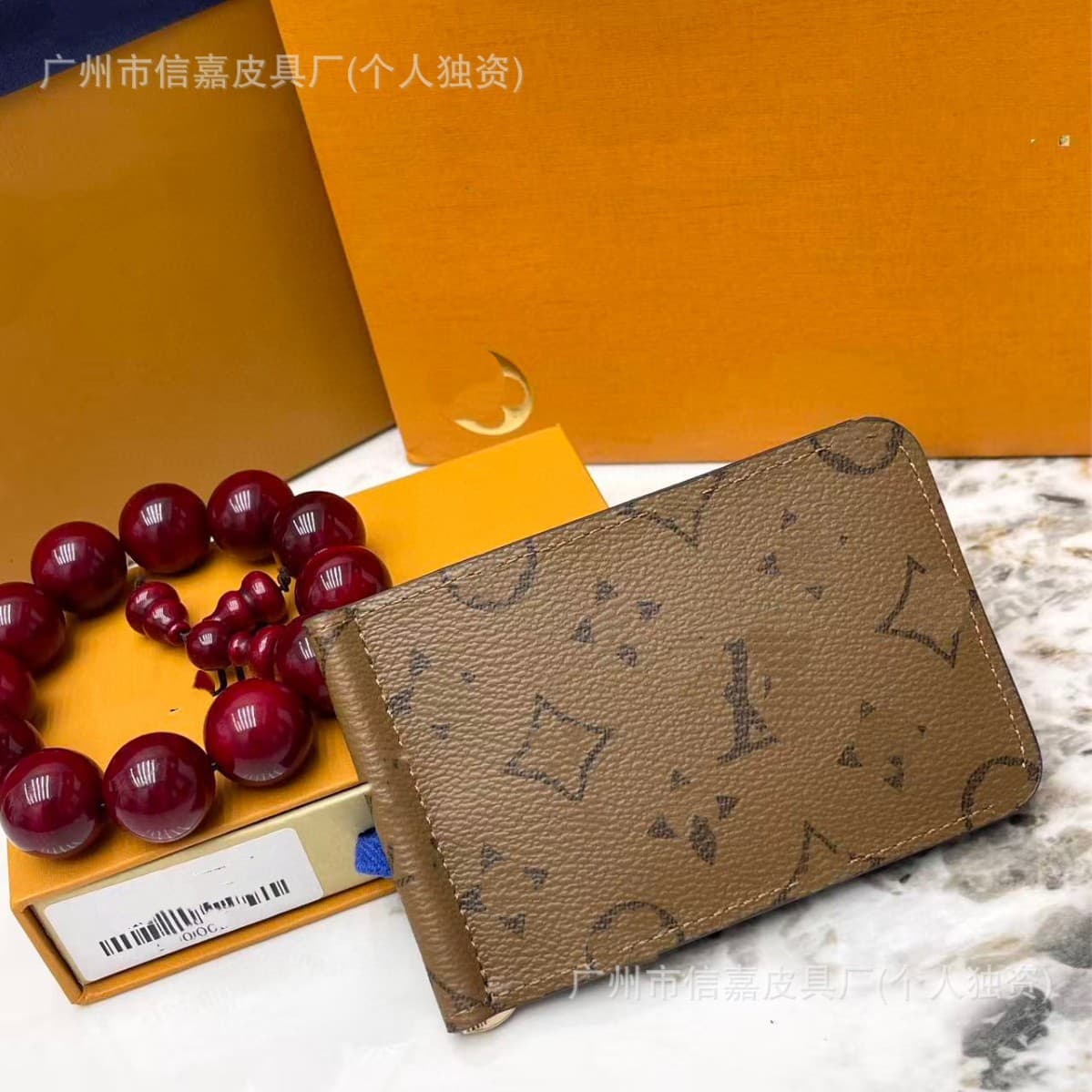 Cross-border Card Holder Wallet Multi-functional Luxury Style with Card Slots LV-style Money Clip