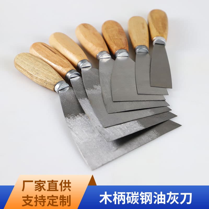 Putty Knife Wooden Handle Iron Filling Scraper, 1-6 Inch Wholesale Scraper, Thickened Putty Knife, Mud Spreader