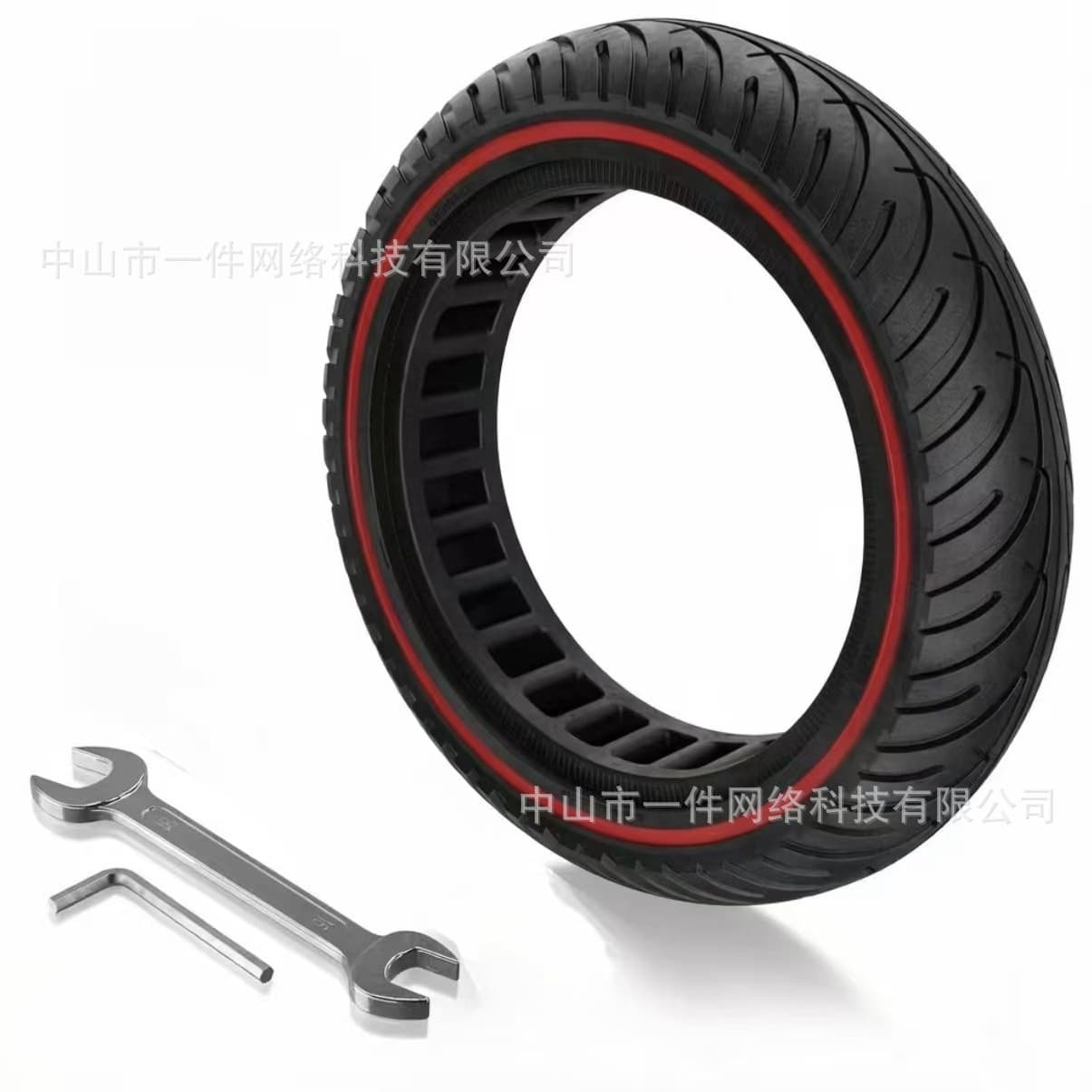Scooter Tire 8.5 Inch Airless Solid Tire Explosion-Proof Hollow Tire Red Line Electric Scooter Specific