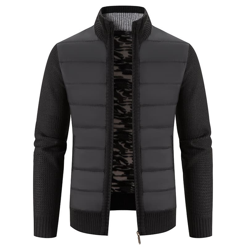 Cross-Border Trade New Fleece-Lined Thickened Men's Knit Cardigan Korean Style Trendy Loose Sweater Cardigan Jacket