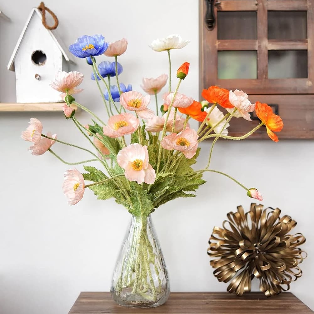 Poppy poppies artificial flowers high-end realistic wedding scene layout home decoration ornaments artificial flowers silk flowers fake flowers