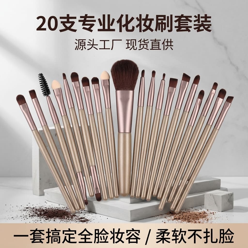 In Stock Wholesale 20-Piece Eye Makeup Brush Set Eyeliner Brush Complete Makeup Tools Concealer Brush Custom Cosmetics