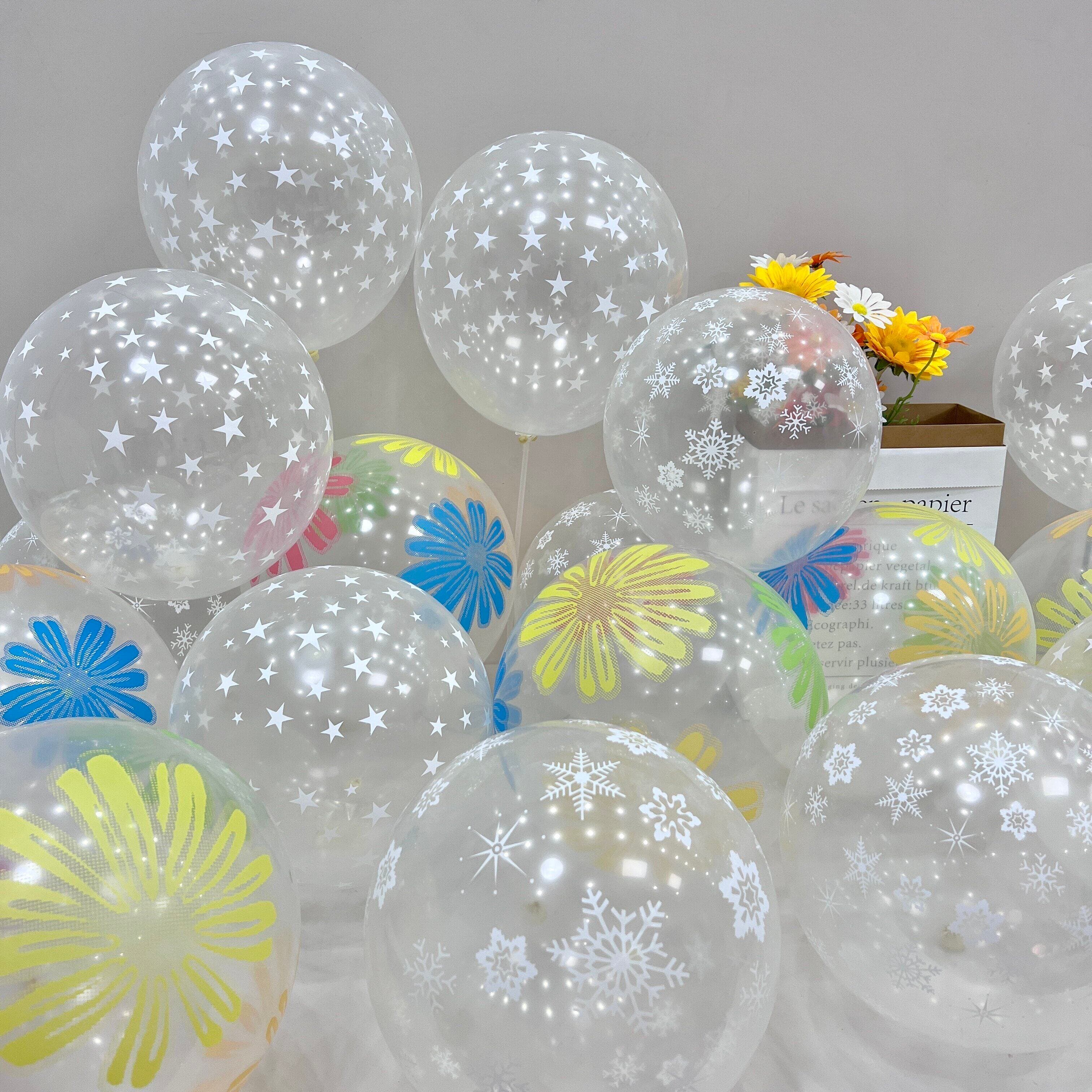 10/12 inch blue metal balloon Christmas decoration snowflake daisy transparent baby's breath balloon